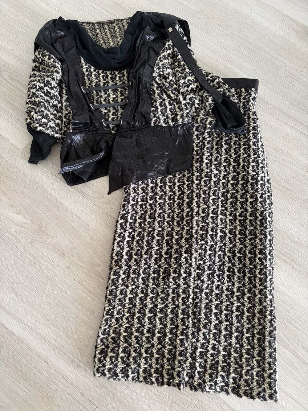 g.barhel Paris Black and White Tweed Skirt and Jacket Set